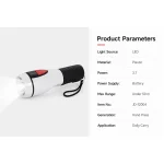 JD-12004 Hand Press LED Flashlight Portable Battery Powered Plastic Torch