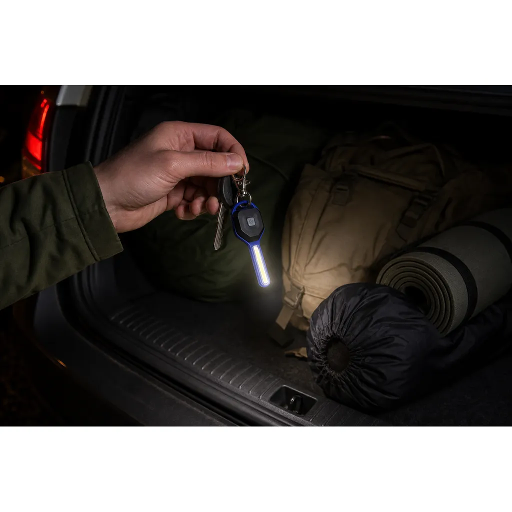 JD-17144 COB LED Key Light Battery Powered Mini Keychain Flashlight