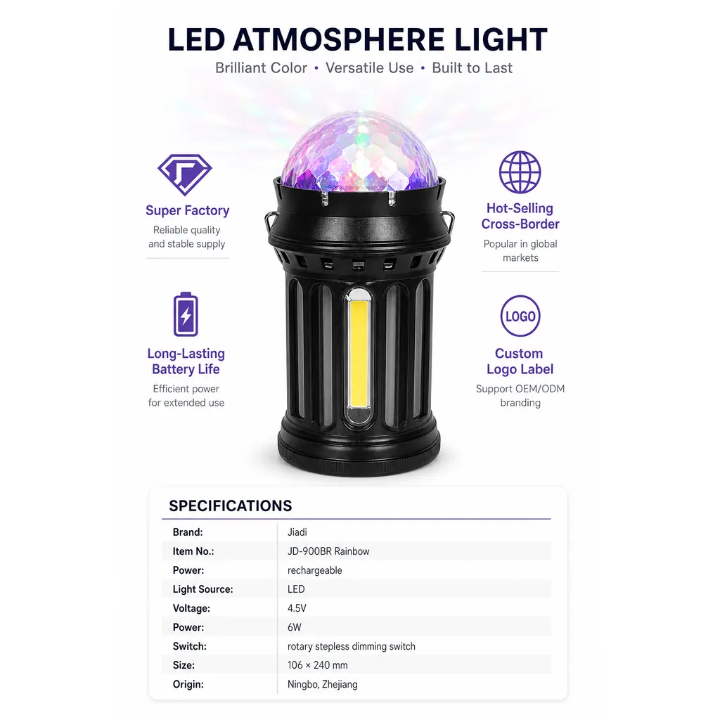 JD-900BR Rechargeable LED Camping Lantern