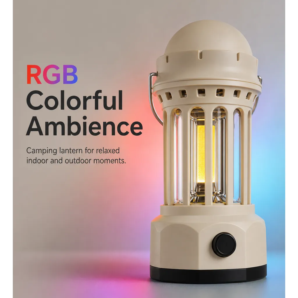 JD-900BR Rechargeable LED RGB Camping Lantern