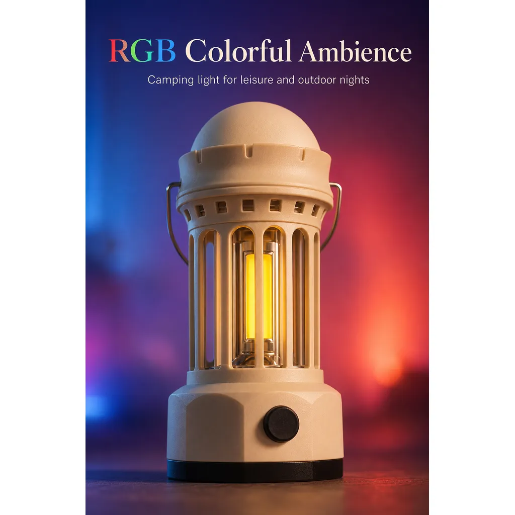 JD-900BR Rechargeable LED RGB Camping Lantern