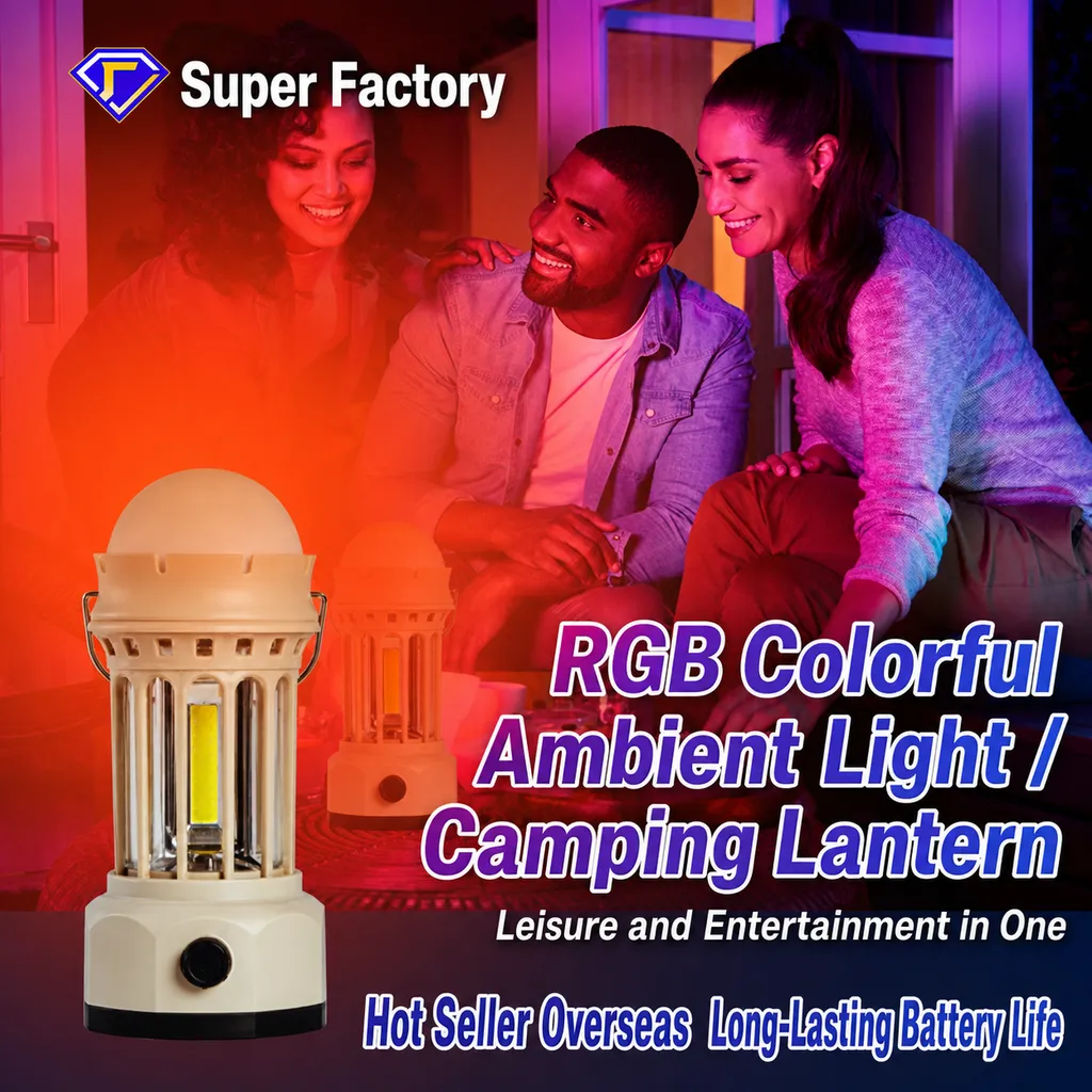 JD-900BR Rechargeable LED RGB Camping Lantern