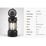 JD-900BRF Rechargeable LED Camping Lantern Fan Stepless Dimming COB Light