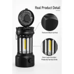 JD-900BRF Rechargeable LED Camping Lantern Fan Stepless Dimming COB Light