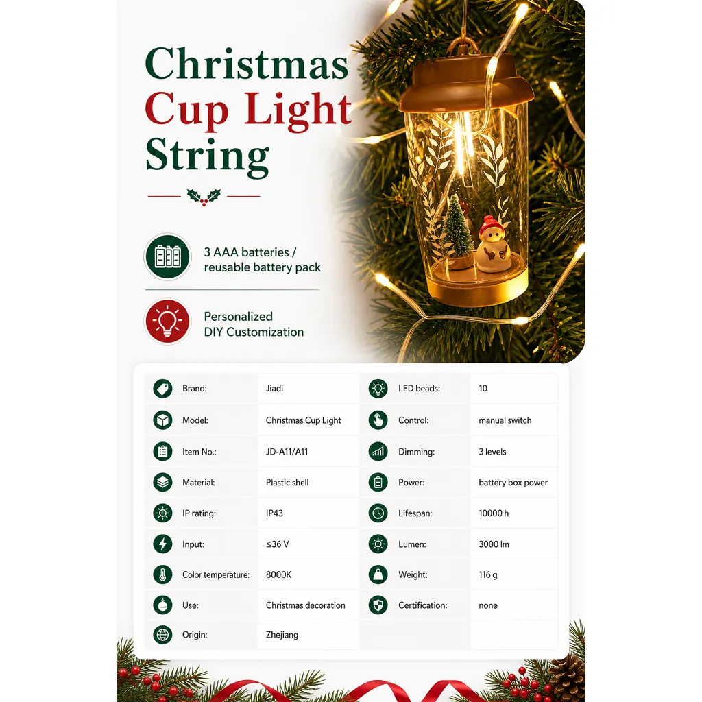 JD-A11 Christmas Cup LED String Lights