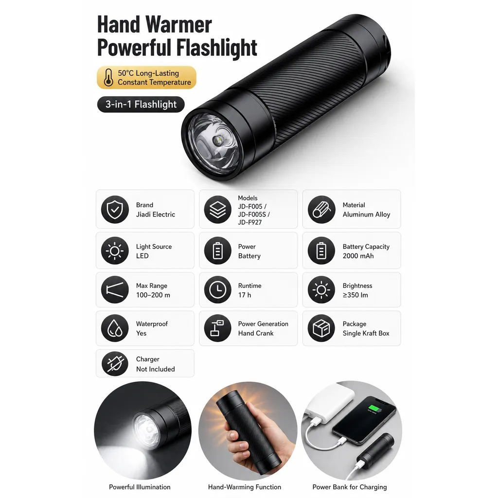 JD-F005 JD-F927 Rechargeable LED Flashlight