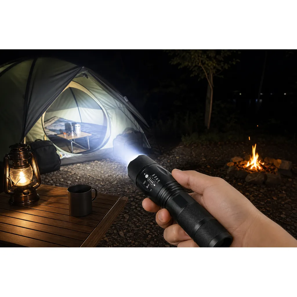 JD-F005 LED Flashlight Zoomable Tactical Torch