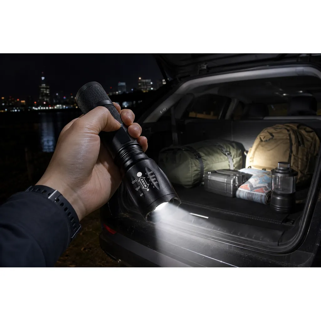 JD-F005 LED Flashlight Zoomable Tactical Torch