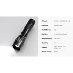 JD-F005 LED Flashlight Zoomable Tactical Torch