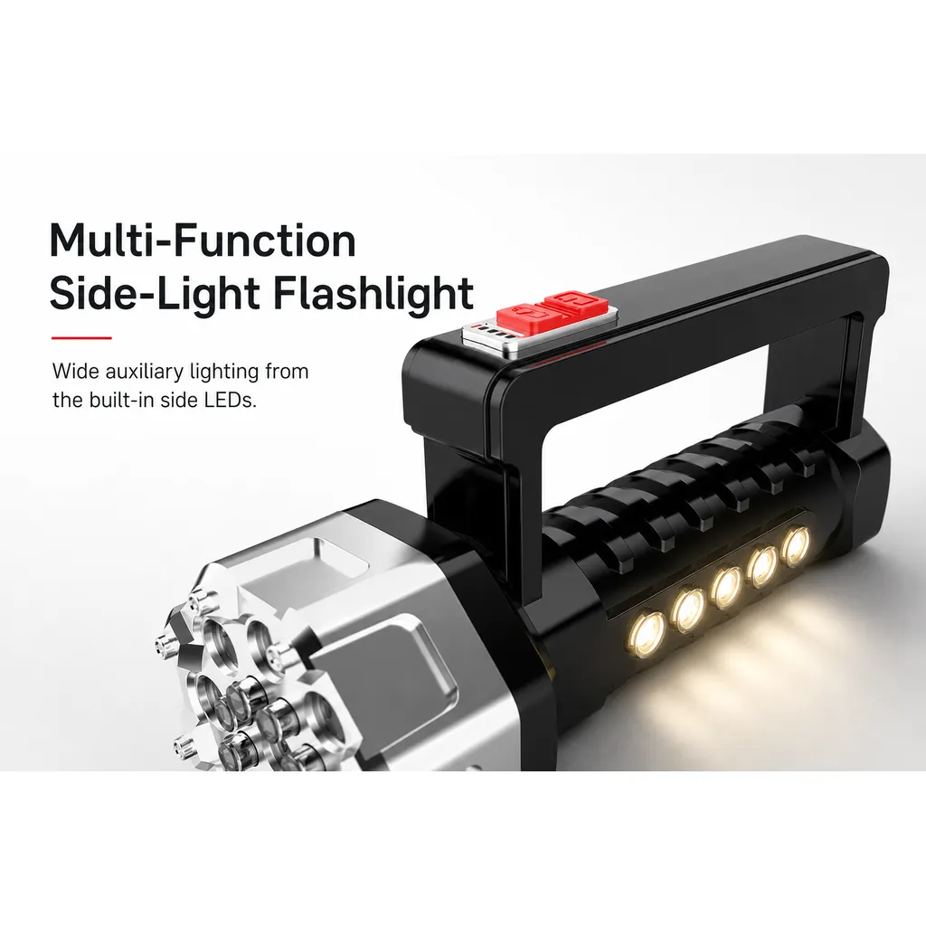 JD-F110 Rechargeable LED Flashlight COB Side Light