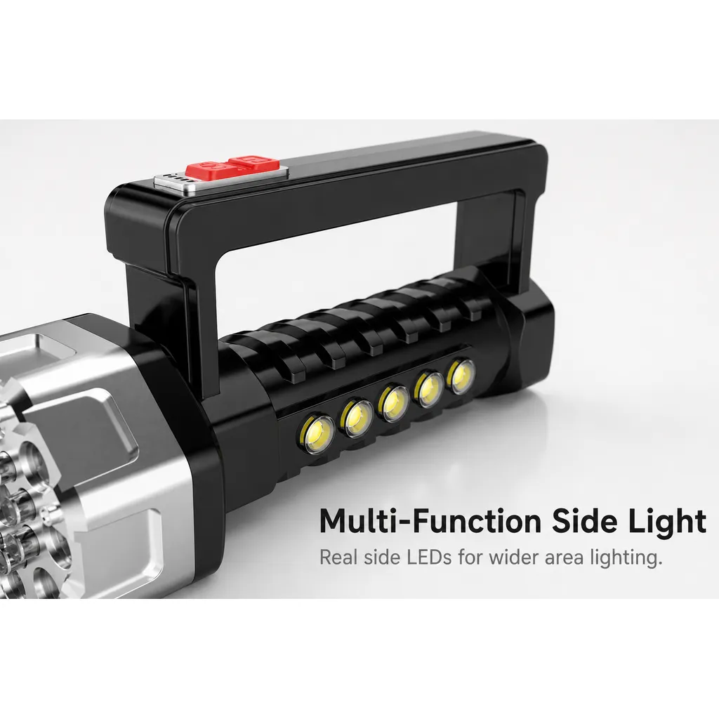 JD-F110 Rechargeable LED Flashlight COB Side Light
