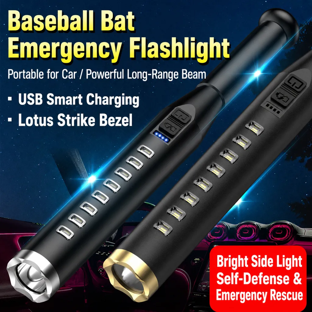 JD-F111 USB Rechargeable LED Baseball Bat Flashlight