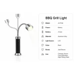 JD-F536 LED BBQ Grill Light Magnetic Gooseneck Work Torch