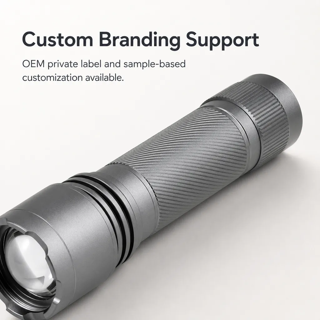 JD-F866 Multifunction COB LED Flashlight Zoomable Hand Press Torch