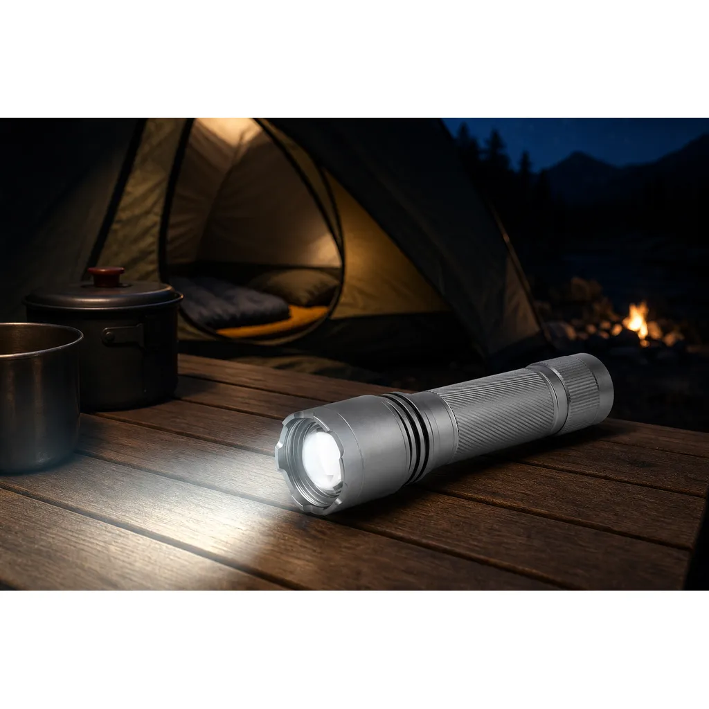 JD-F866 Multifunction COB LED Flashlight Zoomable Hand Press Torch