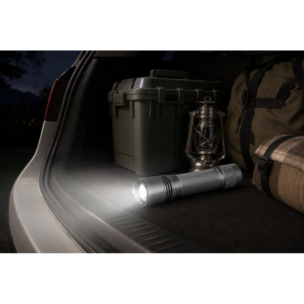 JD-F866 Multifunction COB LED Flashlight Zoomable Hand Press Torch
