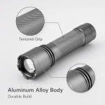 JD-F866 Multifunction COB LED Flashlight Zoomable Hand Press Torch