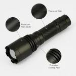 JD-F867 Rechargeable LED Flashlight Zoomable P70 Tactical Torch