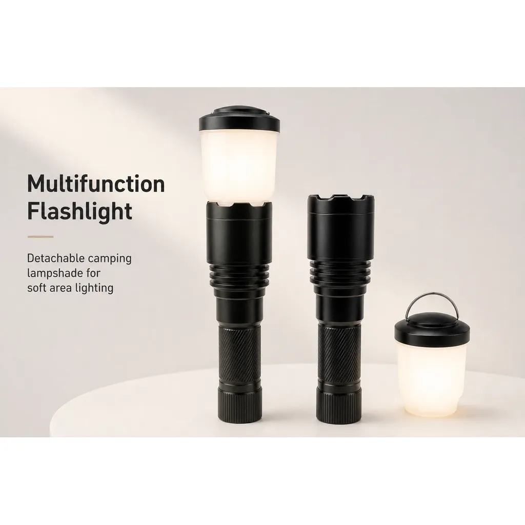 JD-F867 Rechargeable P70 LED Flashlight Zoomable Tactical Torch