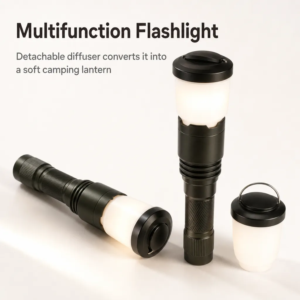 JD-F867 Rechargeable P70 LED Flashlight Zoomable Tactical Torch