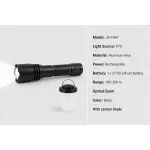 JD-F867 Rechargeable P70 LED Flashlight Zoomable Tactical Torch