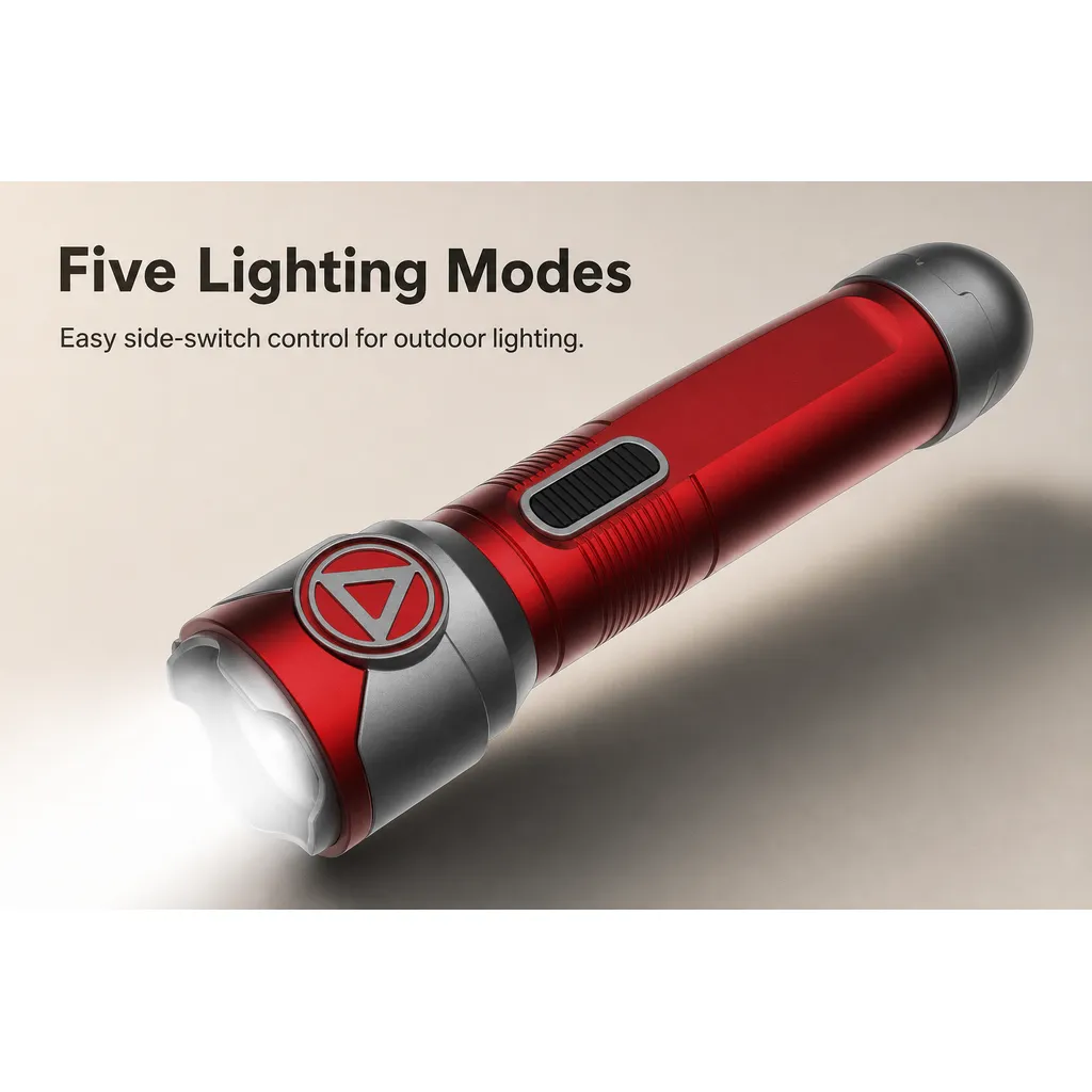 JD-F877 Rechargeable LED Flashlight Zoomable Type-C Tactical Torch