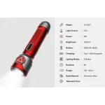 JD-F877 Rechargeable LED Flashlight Zoomable Type-C Tactical Torch