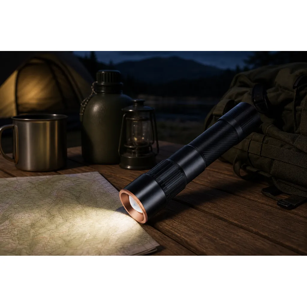 JD-F881 Rechargeable LED Flashlight Zoomable P70 Tactical Torch