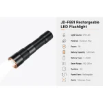JD-F881 Rechargeable LED Flashlight Zoomable P70 Tactical Torch