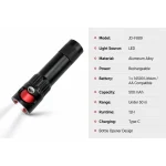 JD-F889 Rechargeable LED Flashlight Type-C Mini Tactical Torch
