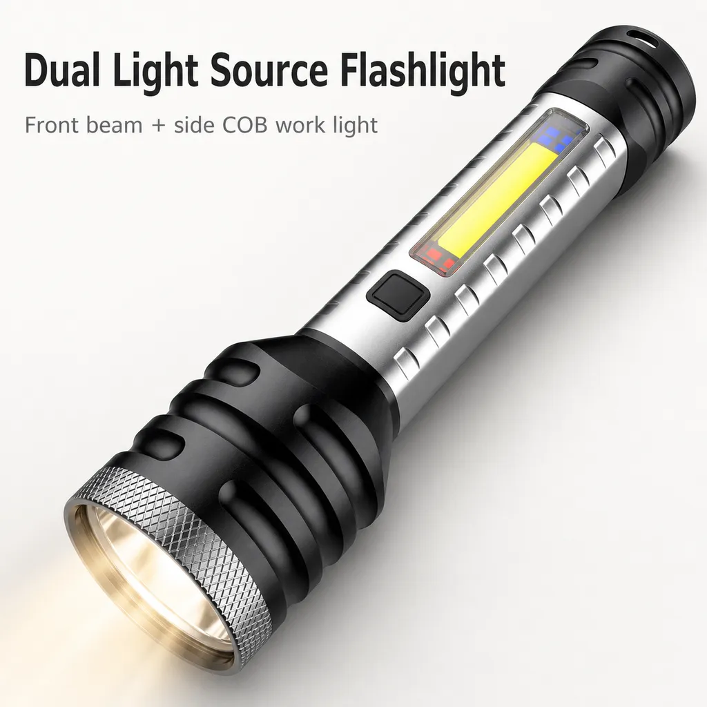 JD-F892 Rechargeable LED Flashlight Dual Light