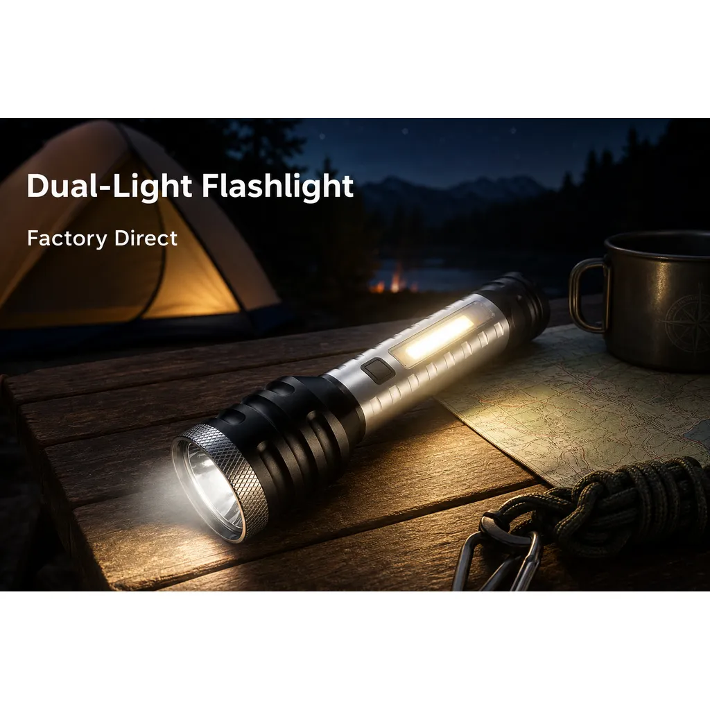 JD-F892 Rechargeable LED Flashlight Dual Light