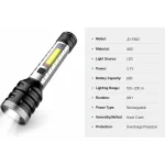JD-F892 Rechargeable LED Flashlight Dual Light