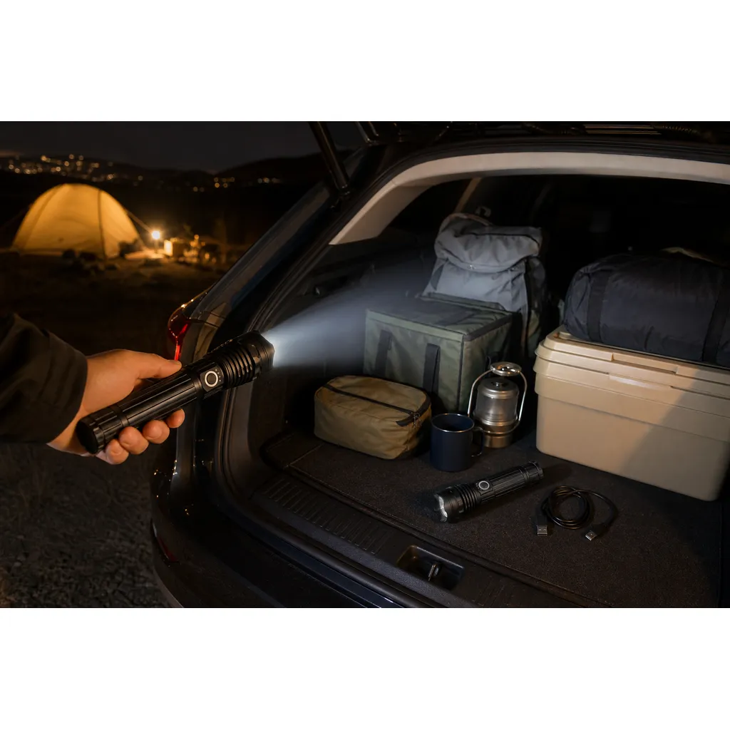 JD-F948 Rechargeable LED Flashlight Zoomable Tactical Torch
