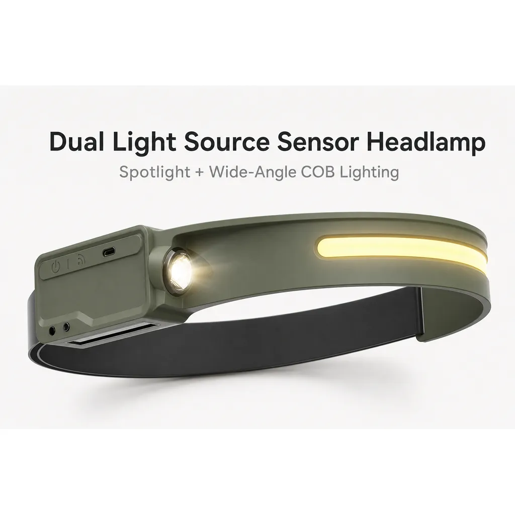 JD-H300 Rechargeable LED Headlamp Motion Sensor Dual Light