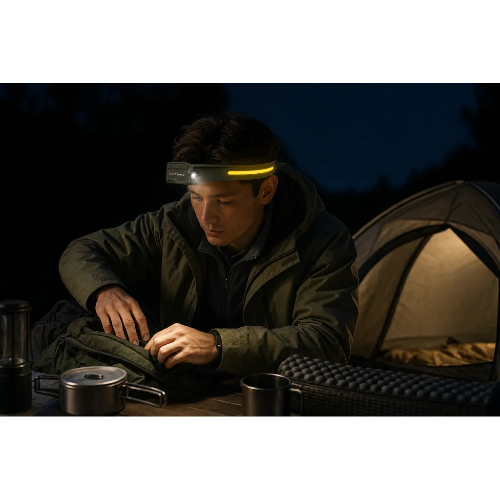 JD-H300 Rechargeable LED Headlamp Motion Sensor Dual Light