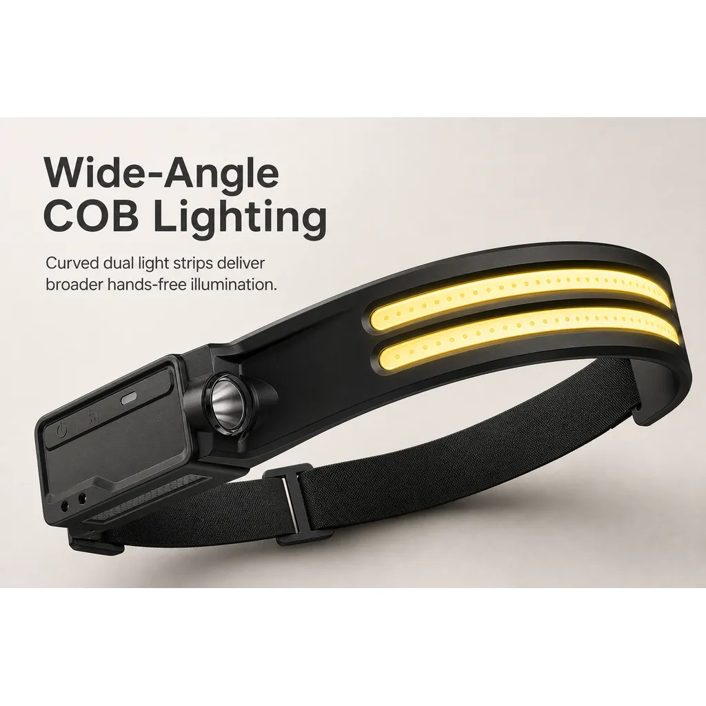 JD-H301 Rechargeable LED Headlamp Motion Sensor COB White Warm Light