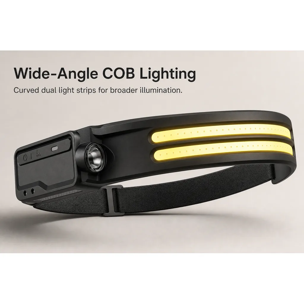 JD-H301 Rechargeable LED Headlamp Motion Sensor COB White Warm Light