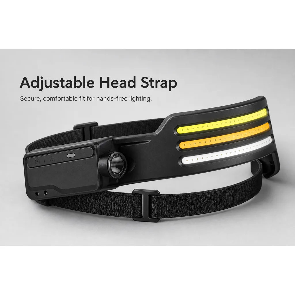 JD-H302 Rechargeable LED Sensor Headlamp Type-C COB White Yellow Red Light