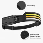 JD-H302 Rechargeable LED Sensor Headlamp Type-C COB White Yellow Red Light