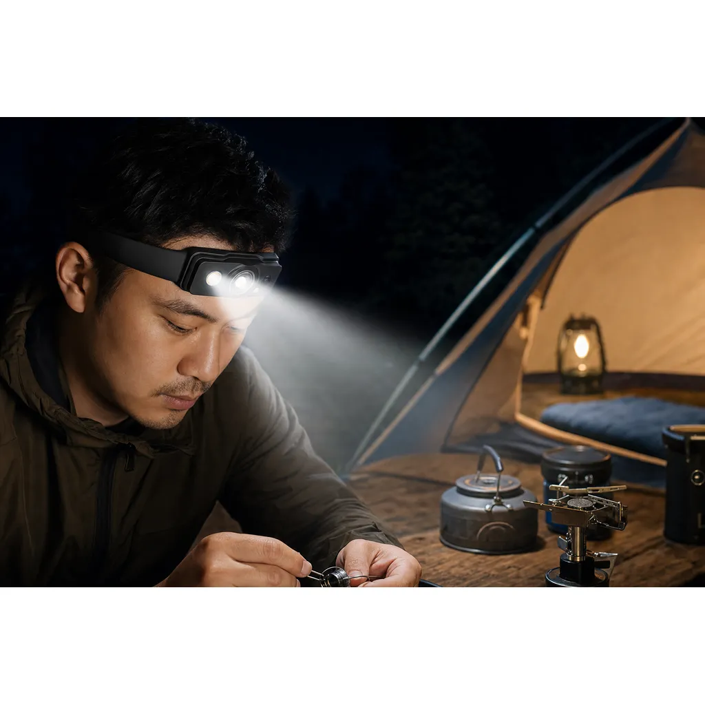 JD-H307 Rechargeable Silicone LED Headlamp XPG Dual Light