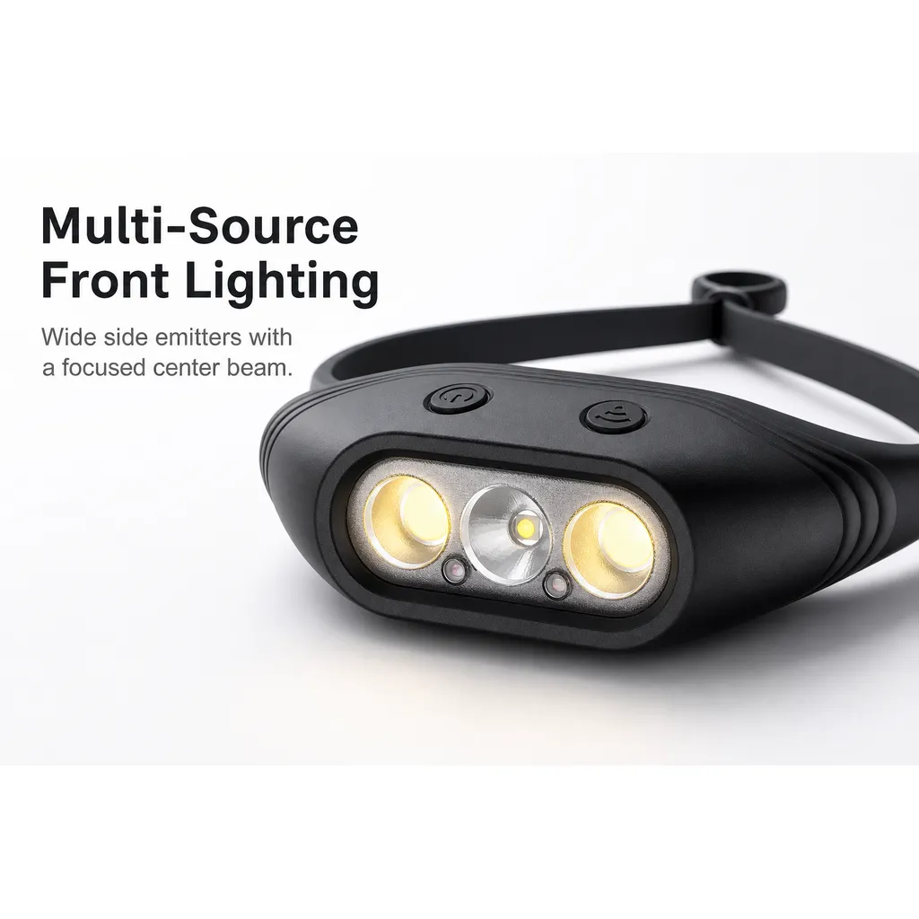 JD-H308 Rechargeable COB Headlamp Infrared Sensor Switch XPG Main Light