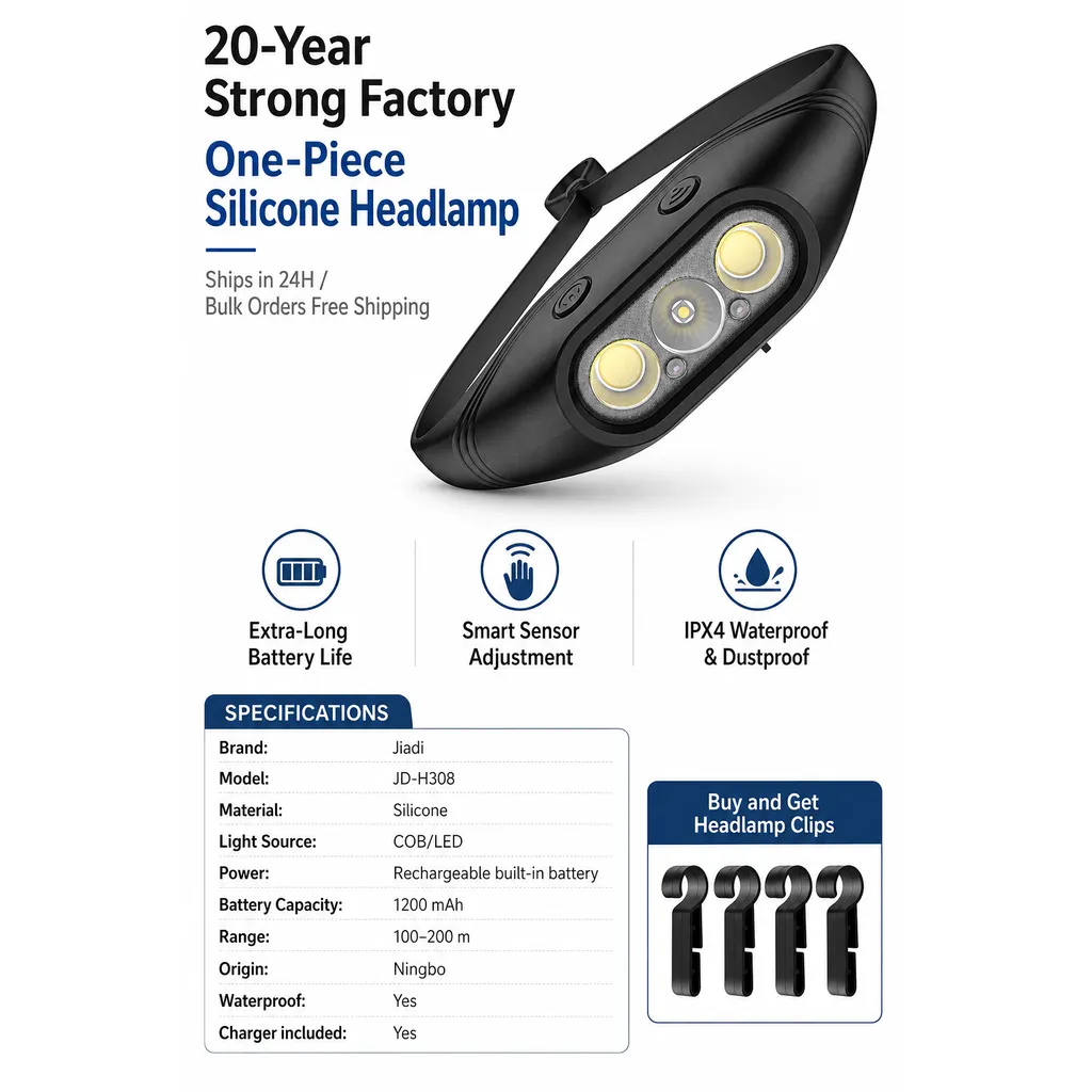 JD-H308 Rechargeable COB LED Headlamp