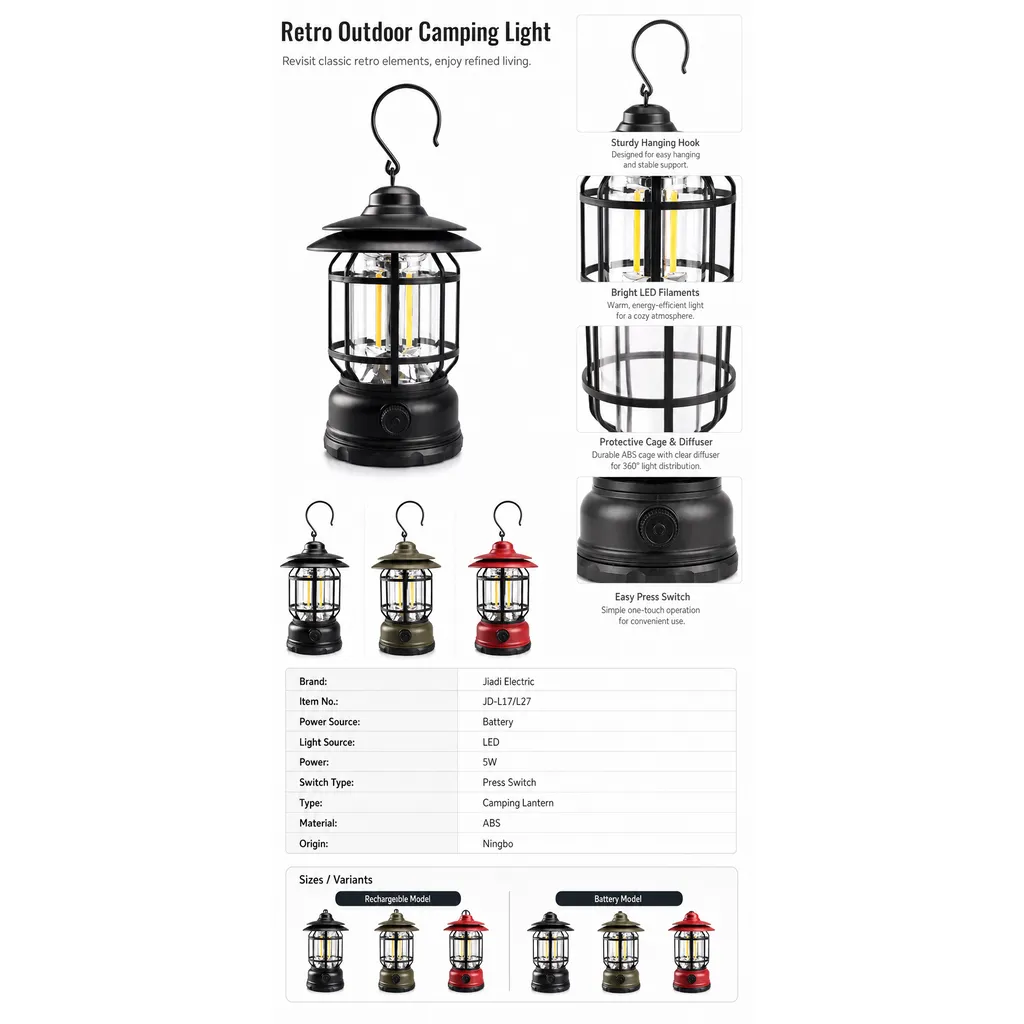 JD-L17/L27 LED Camping Lantern