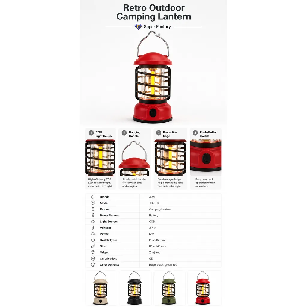 JD-L18 COB LED Camping Lantern