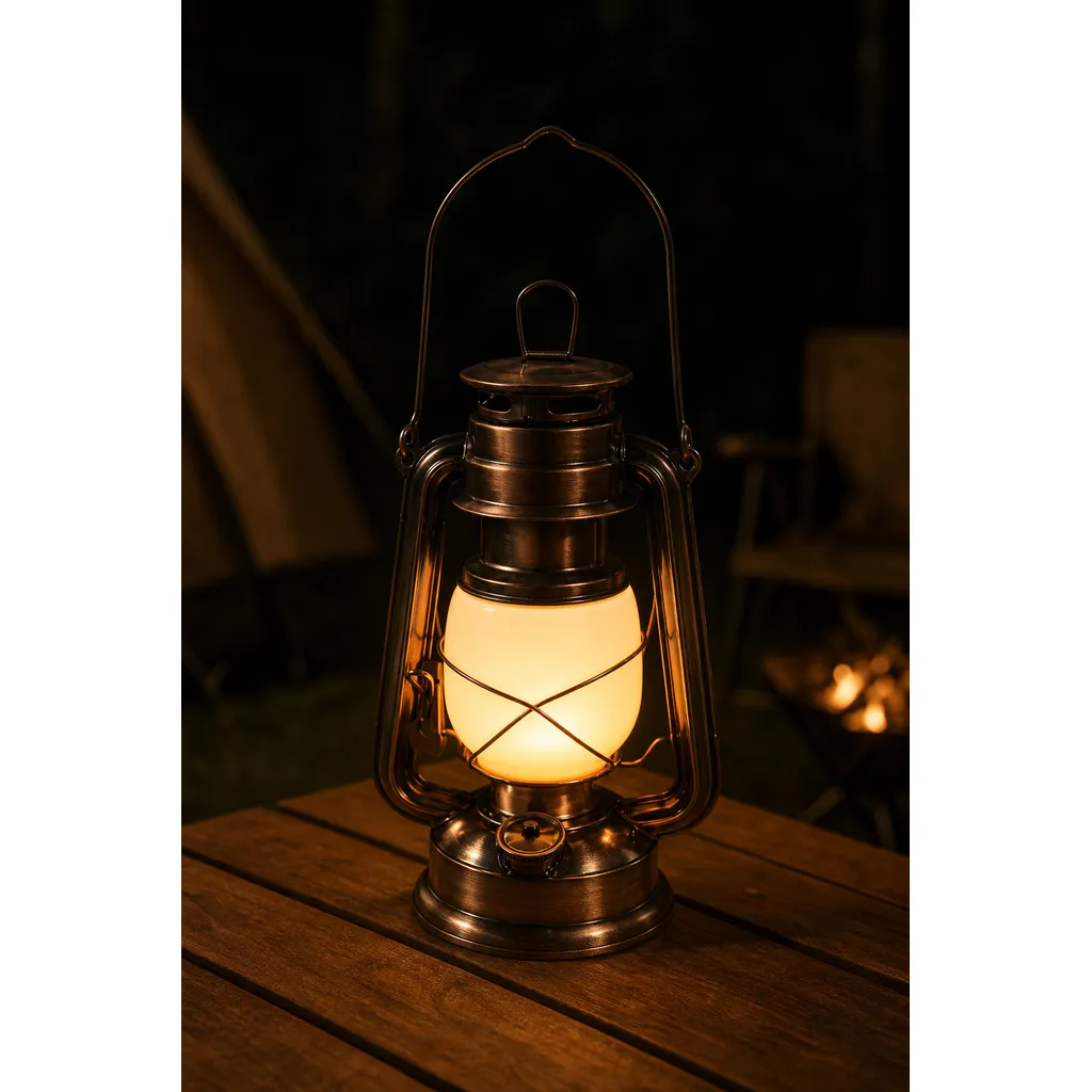 JD-L244 Rechargeable LED Kerosene Lantern Hurricane Camping Lamp