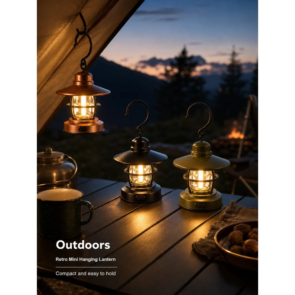 JD-L263 LED Camping Lantern Vintage Hanging Tent Light