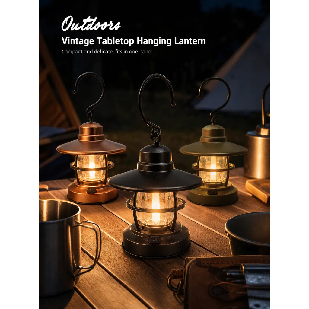 JD-L263 LED Camping Lantern Vintage Hanging Tent Light