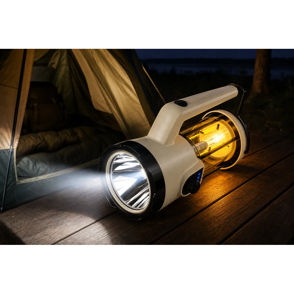 JD-L304 Rechargeable LED Camping Lantern Handheld Spotlight