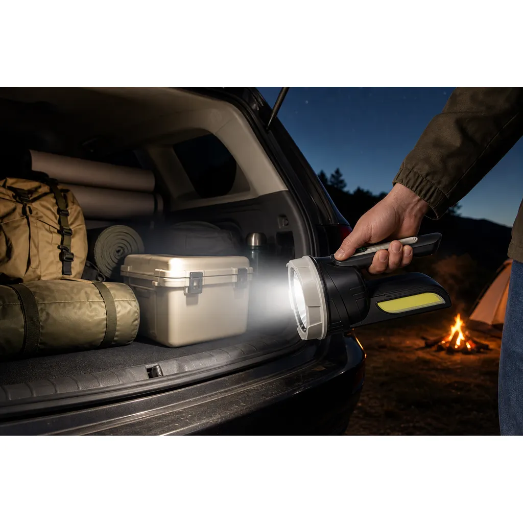JD-L306 Rechargeable LED Searchlight Type-C Handheld Flashlight